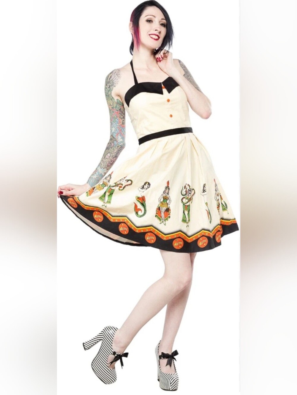 Sourpuss Spooksville Sideshow Dress, VGUC, Size M